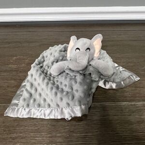 Pro Goleem Elephant‎ Lovey Security Blanket Plush Gray Satin Trimmed